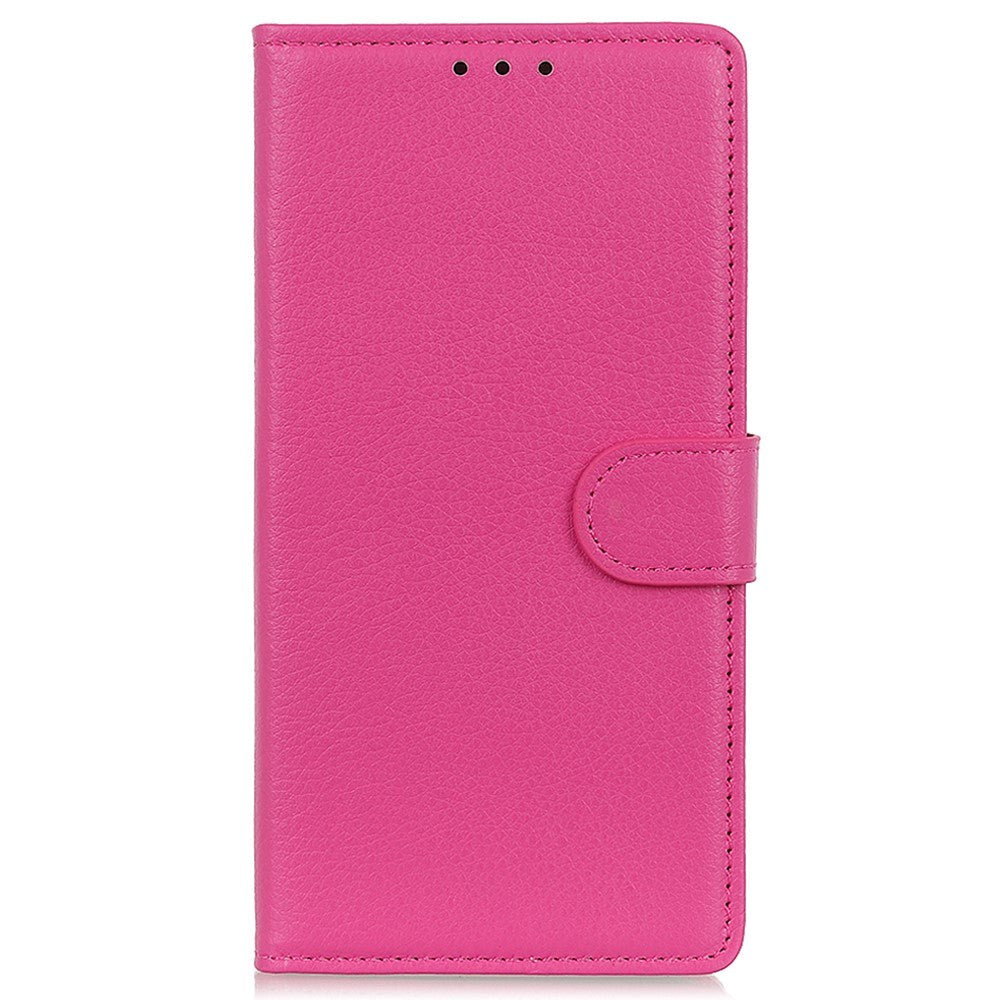 Google Pixel 8 Litchi Leather Case w. Wallet - Pink