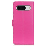 Google Pixel 8 Litchi Leather Case w. Wallet - Pink