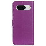 Google Pixel 8 Litchi Leather Case w. Wallet - Purple