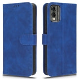 Nokia C32 Leather Flip Case with Wallet and Stand Function - Blue