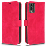 Nokia C32 Leather Flip Case with Wallet and Stand Function - Pink