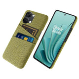 OnePlus Nord 3 (5G) Fabric Covered Plastic Case with Card Holder - Yellow