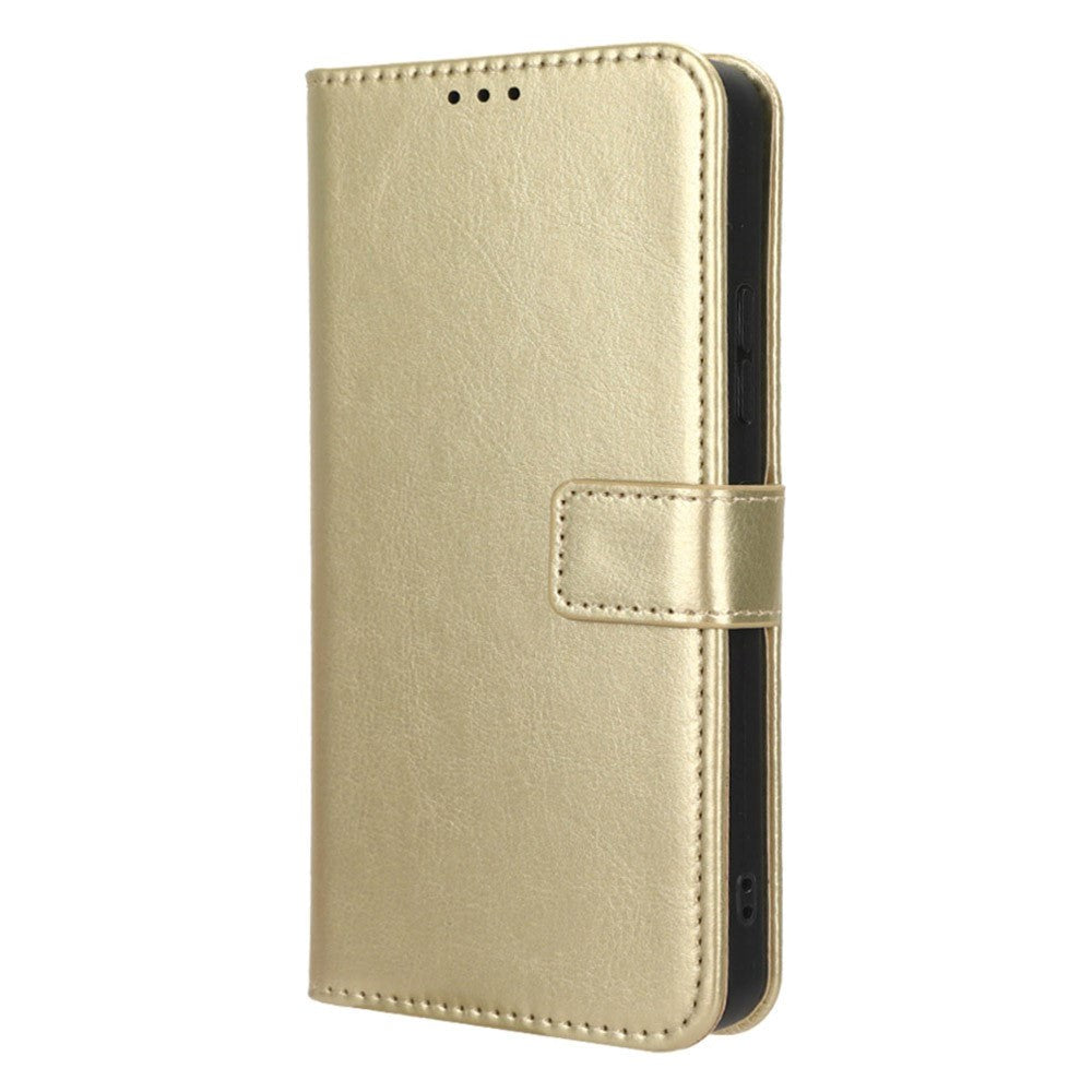 Nokia C22 Leather Flip Case with Wallet and Strap - Gold