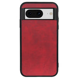 Google Pixel 8 Leather Covered Plastic Case - Red