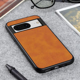 Google Pixel 8 Leather Covered Plastic Case - Brown