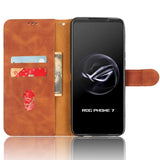 Asus ROG Phone 7 PU Leather Flip Case w. Wallet & Strap - Brown