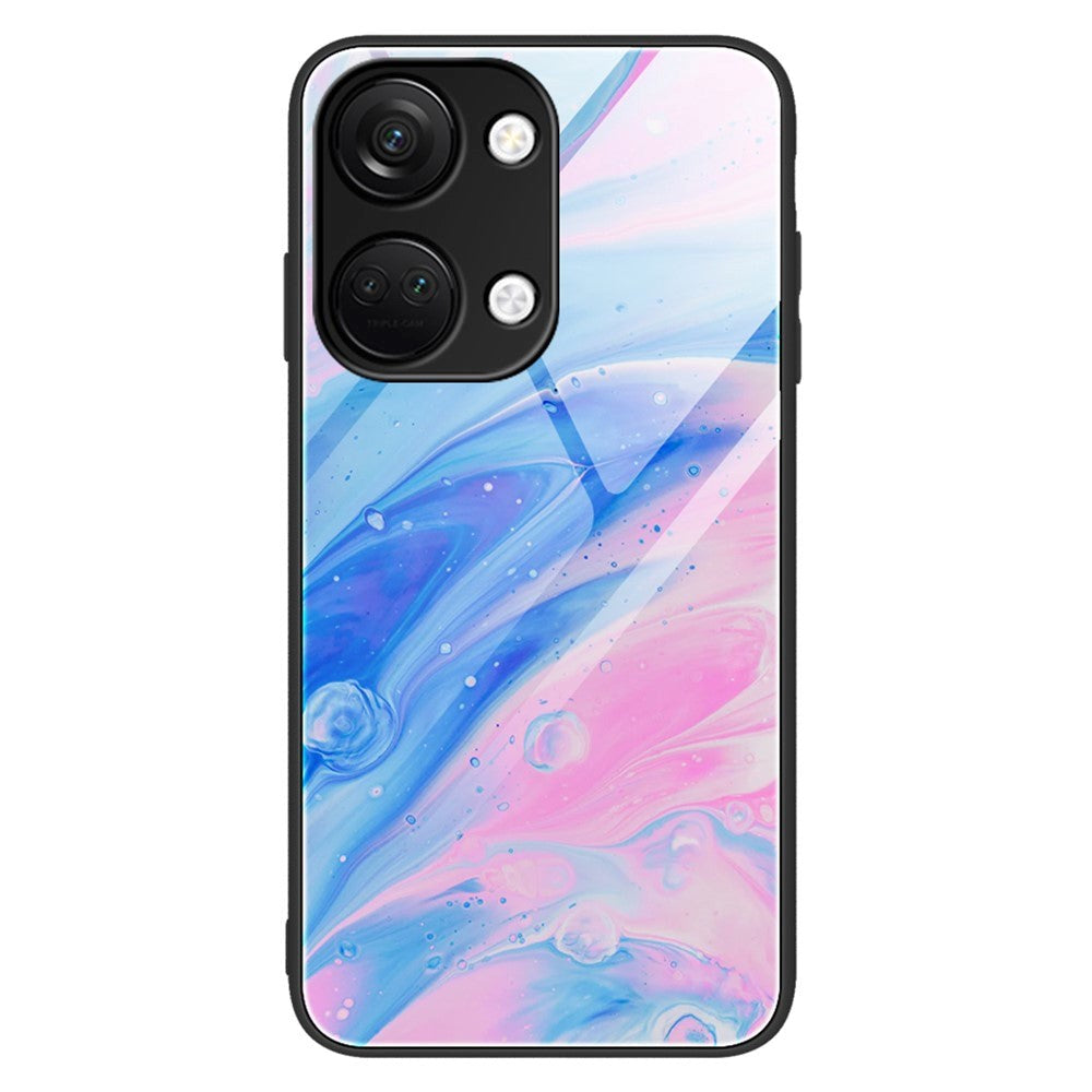 OnePlus Nord 3 (5G) Case with Tempered Glass - Blue / Pink Marble