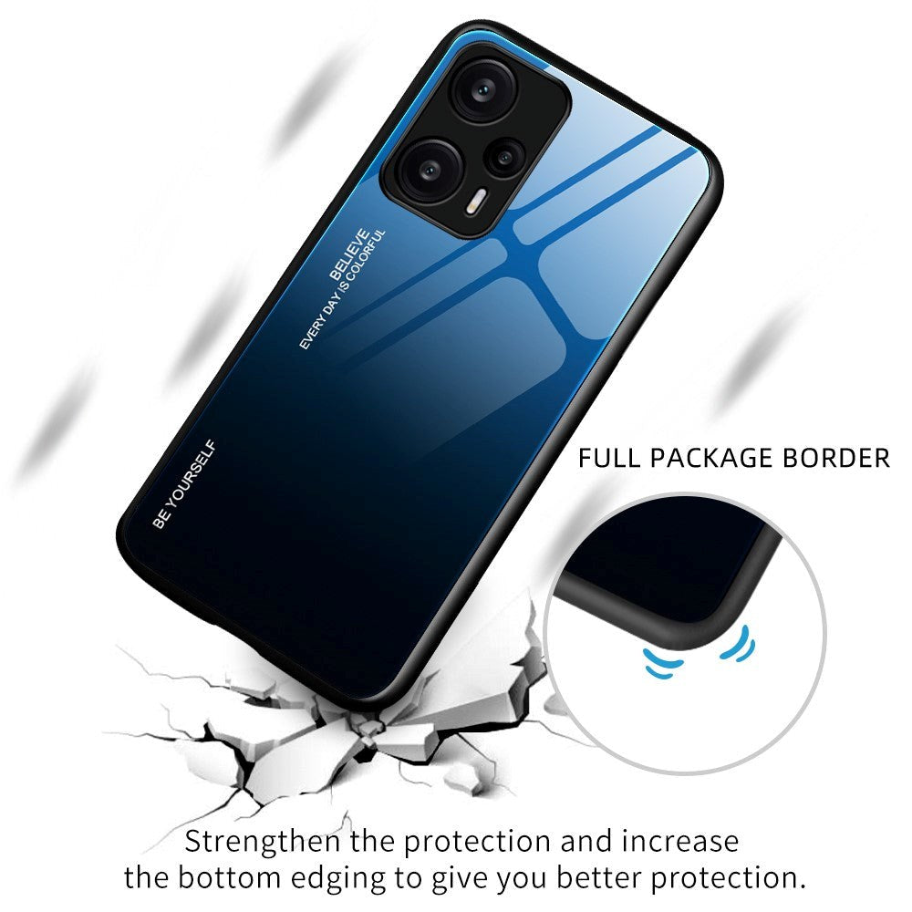 Xiaomi Poco F5 Glass Back Case - Blue / Black