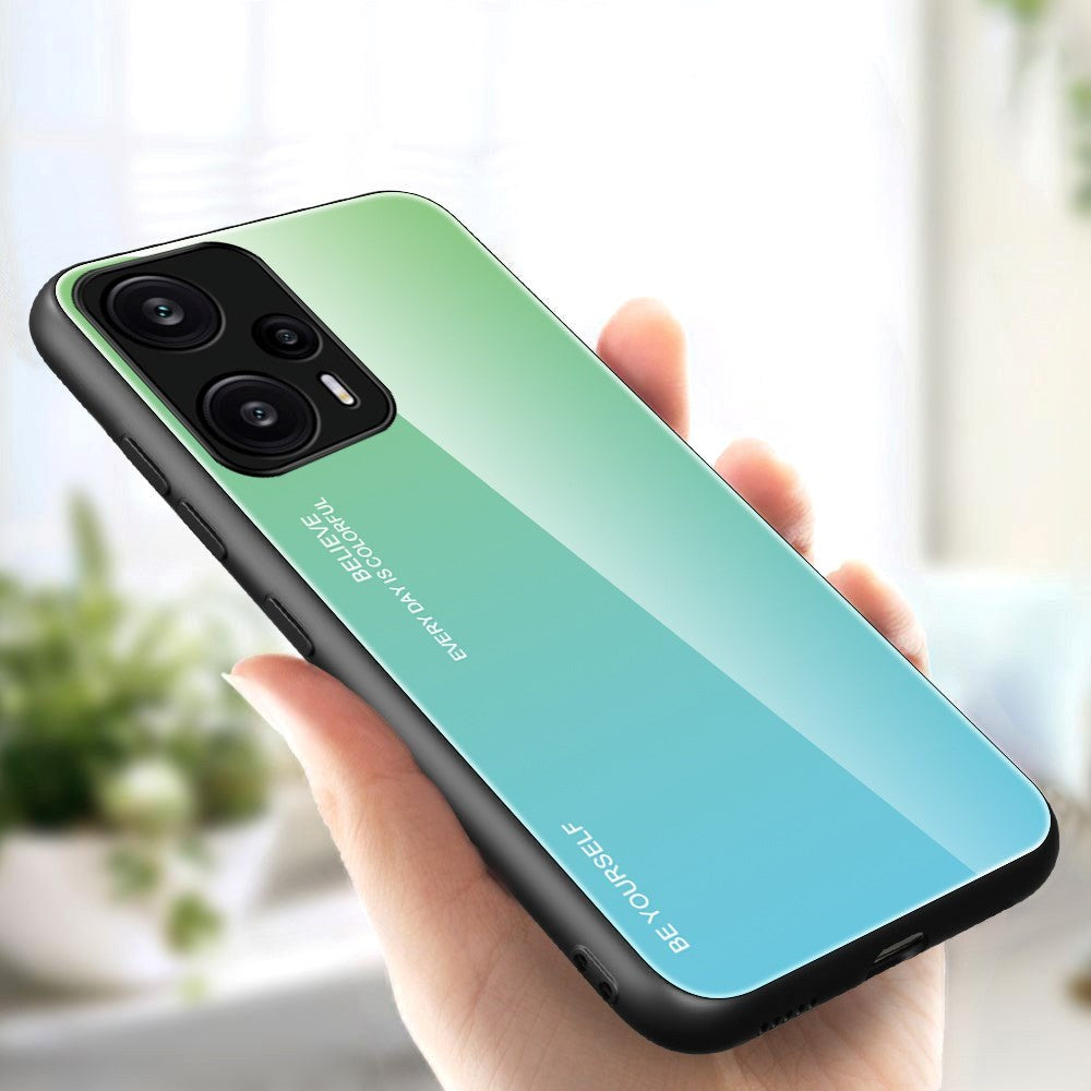 Xiaomi Poco F5 Glass Back Case - Green / Blue