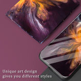 Xiaomi Poco F5 Plastic Case with Tempered Glass - Orange and Purple Marble