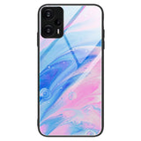 Xiaomi Poco F5 Plastic Case with Tempered Glass - Blue and Pink Marble