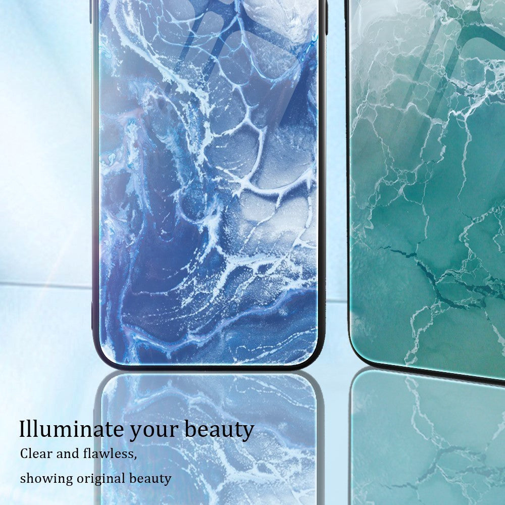 Xiaomi Poco F5 Plastic Case with Tempered Glass - Blue Marble