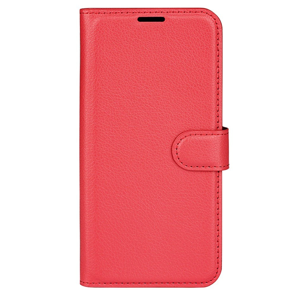 Huawei P60 Pro Litchi Leather Case w. Wallet - Red