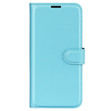 Huawei P60 Pro Litchi Leather Case w. Wallet - Blue