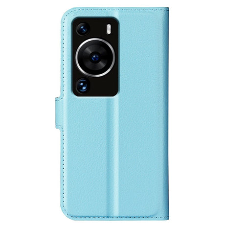 Huawei P60 Pro Litchi Leather Case w. Wallet - Blue