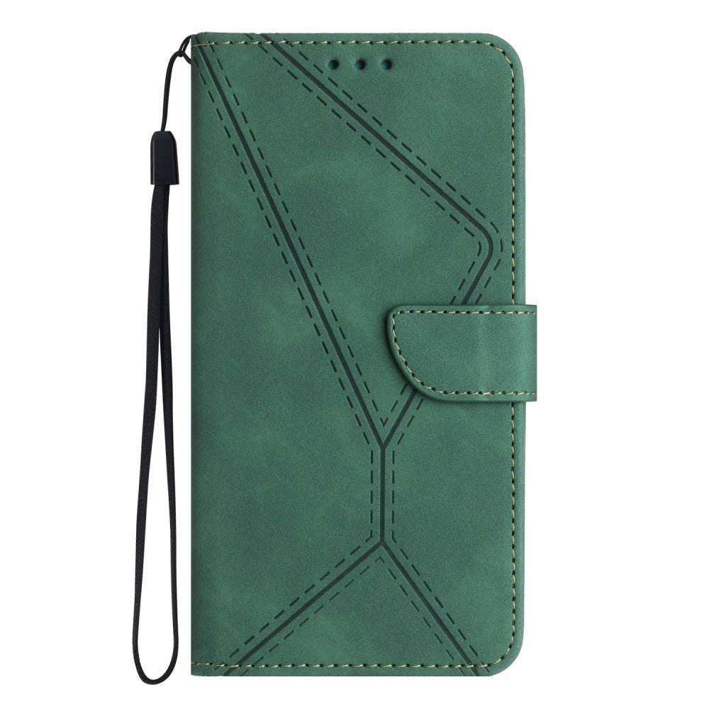 Honor Magic5 Lite Leather Case with Wallet and Strap - Green