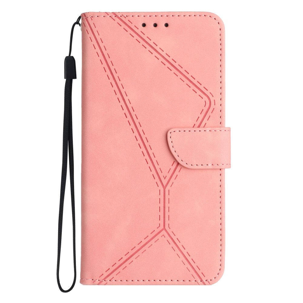 Honor Magic5 Lite Leather Case with Wallet and Strap - Pink