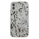 iPhone 11 Shiny Flexible Plastic Back Case - Wavy Design - Silver