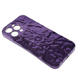 iPhone 14 Pro Shiny Flexible Plastic Back Case - Wavy Design - Purple