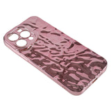 iPhone 13 Pro Shiny Flexible Plastic Back Case - Wavy Design - Rose Gold