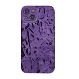 iPhone 13 Shiny Flexible Plastic Back Case - Wavy Design - Purple