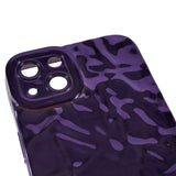 iPhone 13 Shiny Flexible Plastic Back Case - Wavy Design - Purple