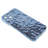 iPhone 13 Shiny Flexible Plastic Back Case - Wavy Design - Blue