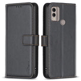 Nokia C22 Leather Flip Case with Wallet and Stand Function - Black