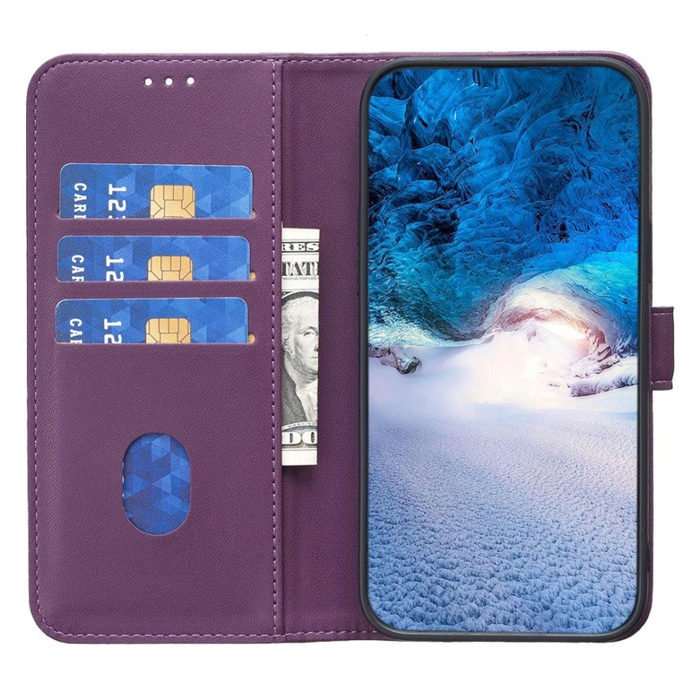 Nokia C22 Leather Flip Case with Wallet and Stand Function - Dark Purple