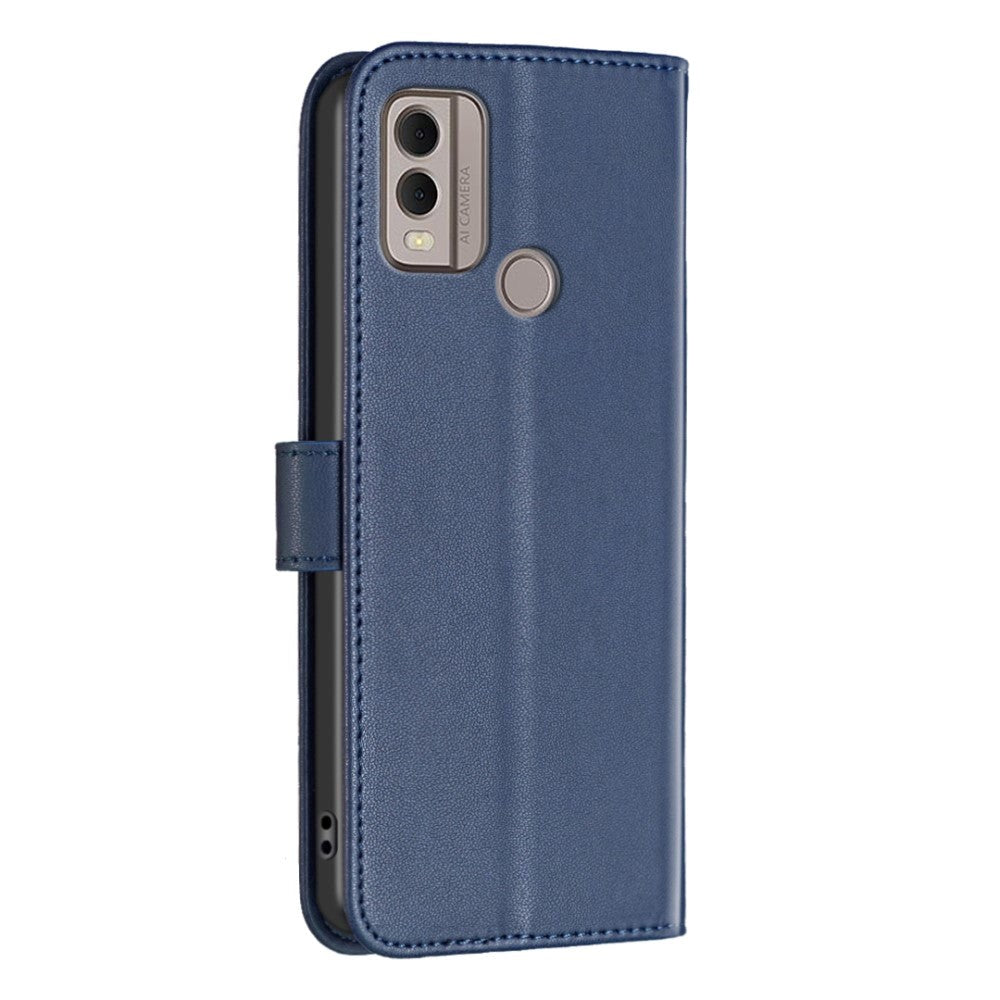 Nokia C22 Leather Flip Case with Wallet and Stand Function - Blue