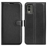 EIDERWOOD Nokia C32 Faux Leather Flip Case with Cardholder & Stand Function - Black