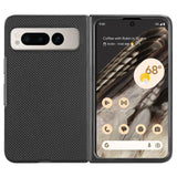 Google Pixel Fold Leather Covered Plastic Case - Black Carbon