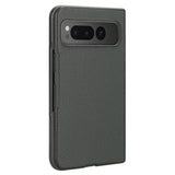 Google Pixel Fold Leather Covered Plastic Case - Green Carbon