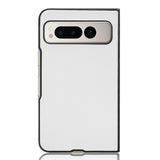 Google Pixel Fold Leather Covered Plastic Case - White Carbon