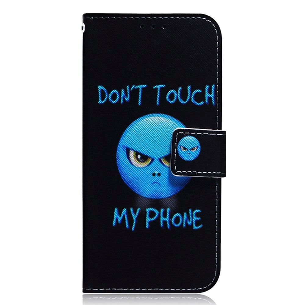 Nokia C32 Leather Wallet Case w. Print - "Don't Touch My Phone"