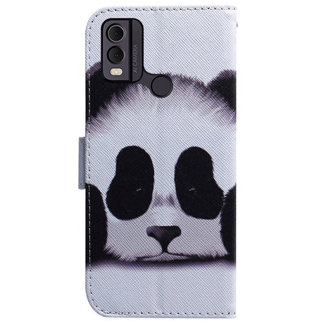 Nokia C22 Leather Wallet Case w. Print - Panda