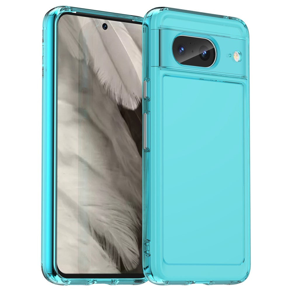 Google Pixel 8 Flexible Clear Plastic Case - Blue Transparent