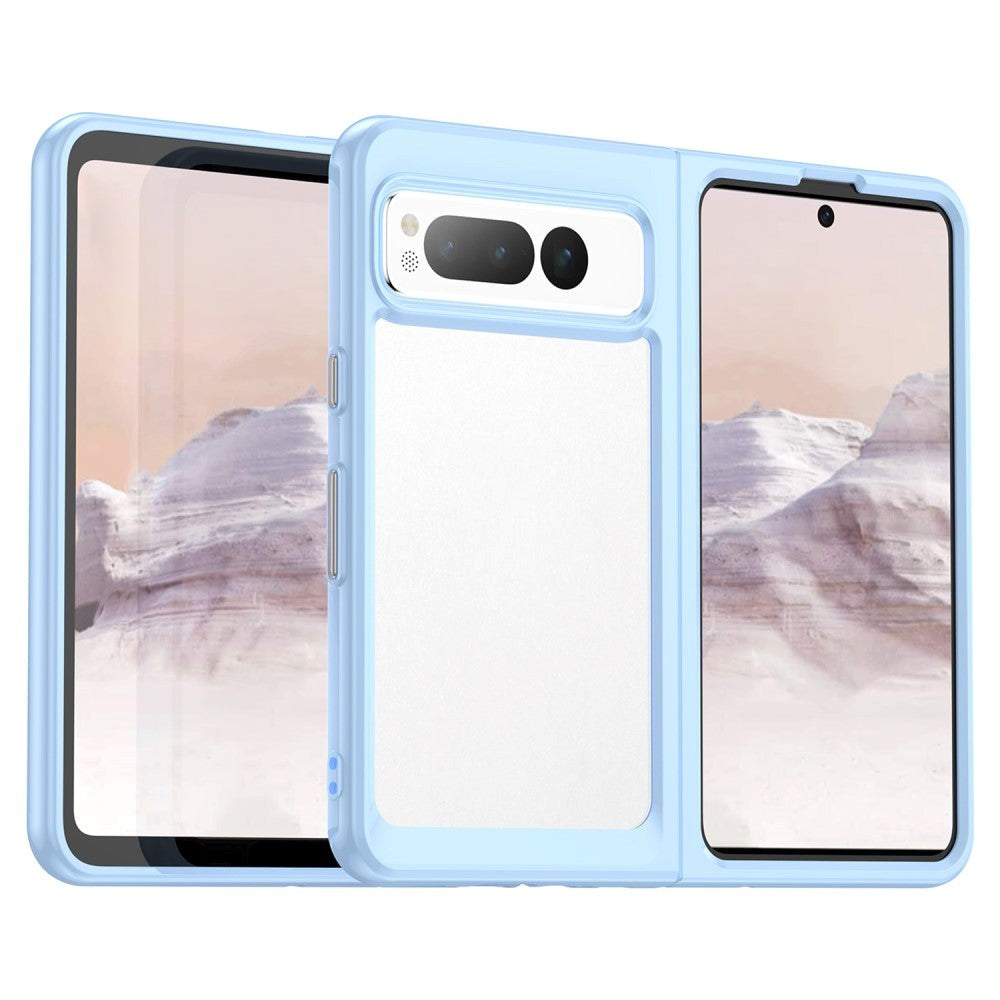 Google Pixel Fold Hybrid Plastic Case - Transparent / Blue