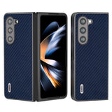 Samsung Galaxy Z Fold5 (5G) Leather Covered Plastic Case - Dark Blue Carbon