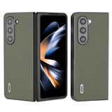 Samsung Galaxy Z Fold5 (5G) Leather Covered Plastic Case - Green Carbon