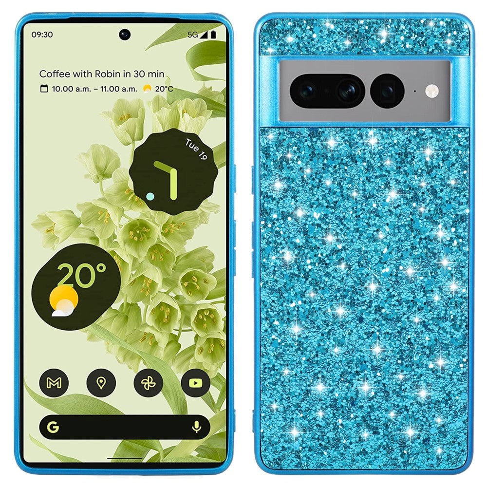 Google Pixel 8 Hard Plastic Case - Glitter - Blue