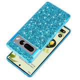 Google Pixel 8 Hard Plastic Case - Glitter - Blue