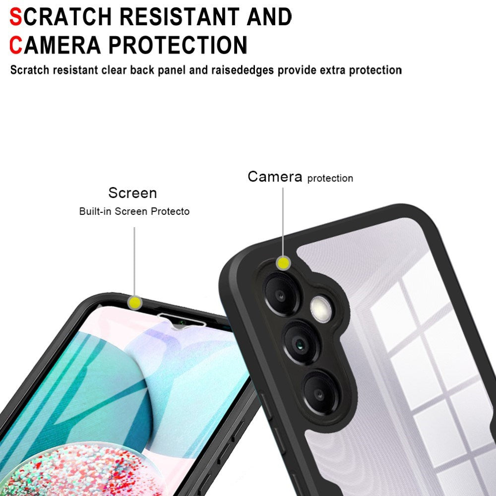 Samsung Galaxy A34 (5G) Hybrid Plastic Case w. Screen Protection - Black / Transparent