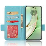 Motorola Edge 40 Litchi Leather Wallet Case - Baby Blue