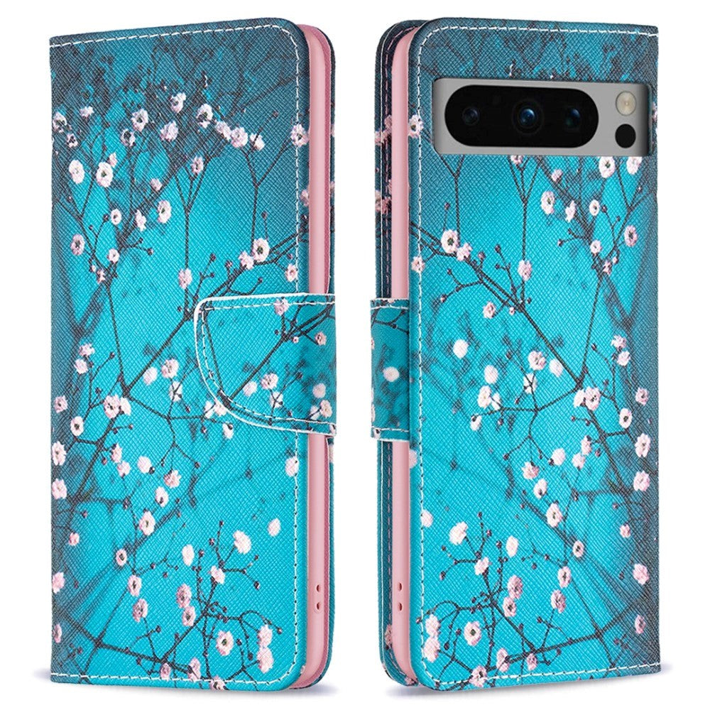 Google Pixel 8 Pro Leather Case w. Wallet - Blossom