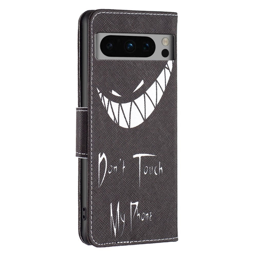 Google Pixel 8 Pro Leather Case w. Wallet - "Don't Touch My Phone"