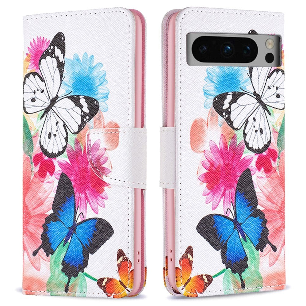 Google Pixel 8 Pro Leather Case w. Wallet - Two Butterflies