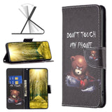 Google Pixel 8 Leather Case w. Wallet - "Don't Touch My Phone Bear"