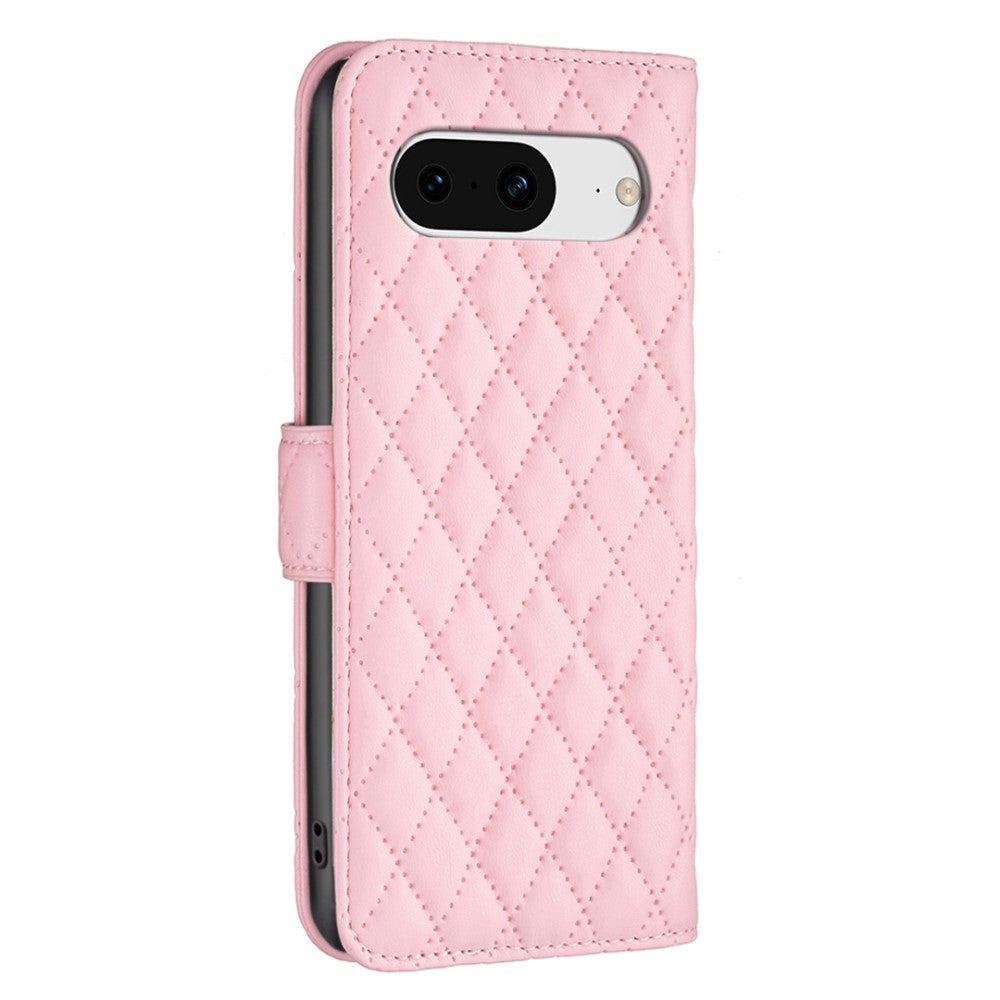 Google Pixel 8 Soft Leather Case w. Cardholder and Stand Function - Pink