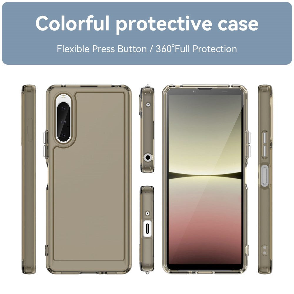 Sony Xperia 10 V Transparent Flexible Plastic Case - Grey